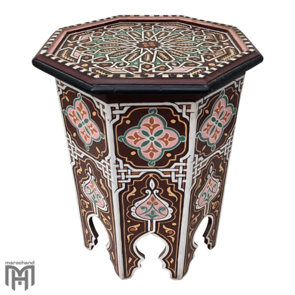 Moroccan hand painted side table
