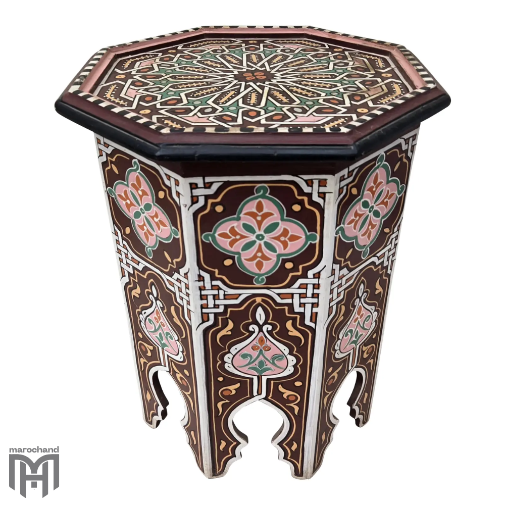 Moroccan hand painted side table