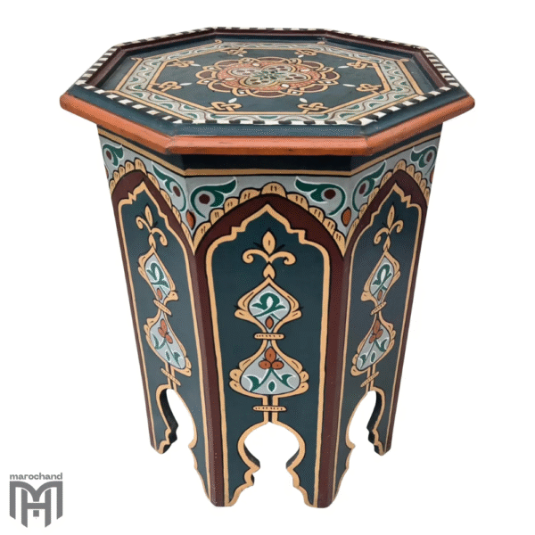 Moroccan hand painted side table
