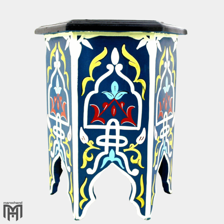Midnight Blue Moroccan Hexagonal Side Table