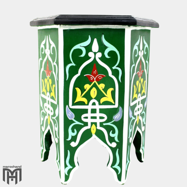 green painted side table