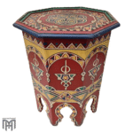 Moroccan red hand painted side table