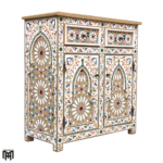 Moroccan Colorful Oriental Chest of Drawers TALAYA - Hand-Painted Tall Narrow Dresser