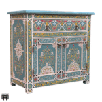 Moroccan Hand-painted Chest of Drawers ELENYA - Tall Narrow Dresser with Drawers
