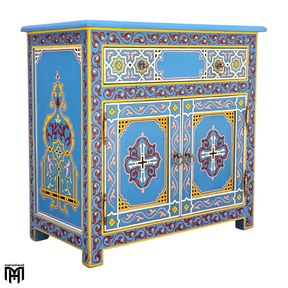 Moroccan Handmade Chest of Drawers ZRIYEK - Unique Style Tall Narrow Dresser