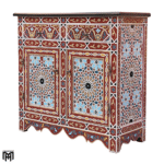 Moroccan Hand-Painted Chest of Drawers MAZAR - Tall Narrow Dresser