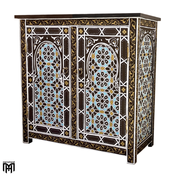 Moroccan Oriental Hand-Painted Chest of Drawers SANSIBAR - Tall Narrow Dresser