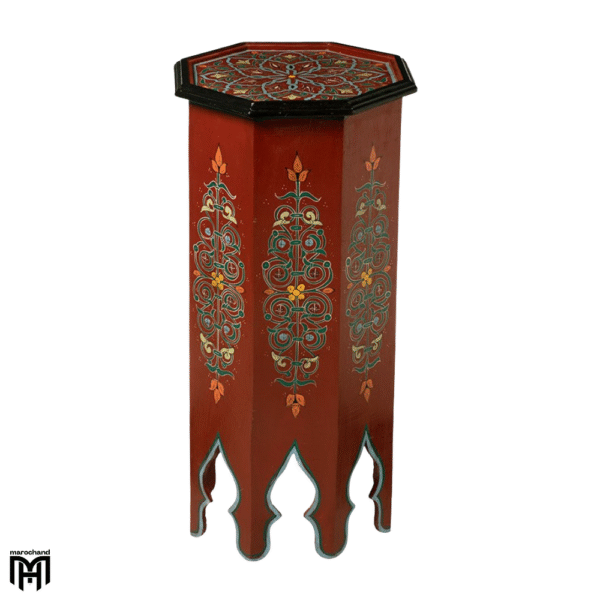 Moroccan Burgundy Octagonal High Table
