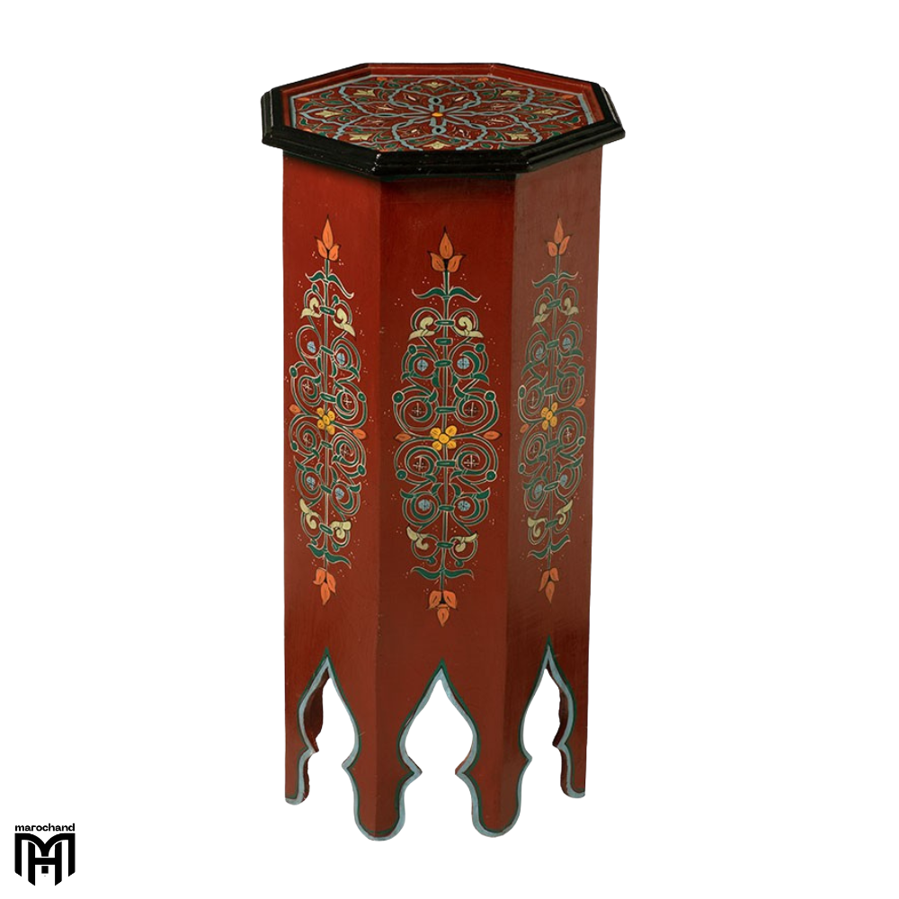 Moroccan Burgundy Octagonal High Table
