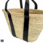 Palm Leaf Bag with Leather Handles - Boho Tote & Shoulder Bag