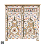 Moroccan Colorful Oriental Chest of Drawers TALAYA - Hand-Painted Tall Narrow Dresser