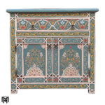 Moroccan Hand-painted Chest of Drawers ELENYA - Tall Narrow Dresser with Drawers