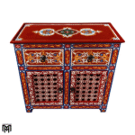 Moroccan Hand-Painted Chest of Drawers - Tall Narrow Dresser with Vintage Design