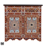 Moroccan Hand-Painted Chest of Drawers MAZAR - Tall Narrow Dresser