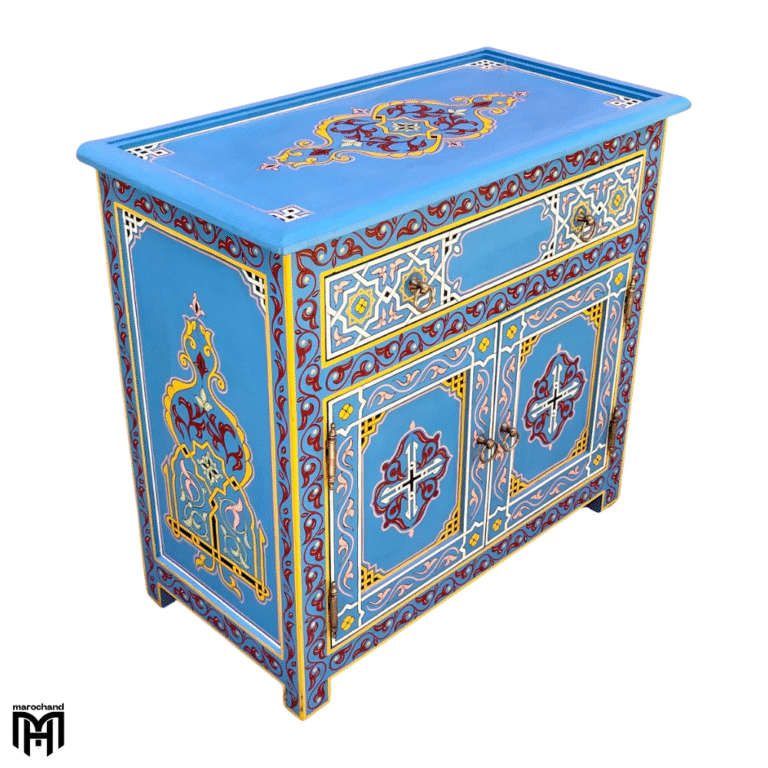 Moroccan Handmade Chest of Drawers ZRIYEK - Unique Style Tall Narrow Dresser