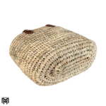 LARA Moroccan Palm Leaf Tote Bag with Leather Handle - Unisex Vintage Boho Bag