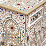 Moroccan Colorful Oriental Chest of Drawers TALAYA - Hand-Painted Tall Narrow Dresser