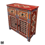 Moroccan Hand-Painted Chest of Drawers - Tall Narrow Dresser with Vintage Design