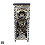 Moroccan Hand-Painted Chest of Drawers HAMIDOU-K - Nature Wood Tall Narrow Dresser