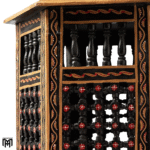 Black and Gold Hexagonal Natural Wood Table