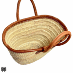 Moroccan Large Basket Tote Bag with Leather Trim & Handles - Boho Beach & Work Bag