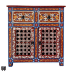 Moroccan Hand-Painted Chest of Drawers - Tall Narrow Dresser with Vintage Design