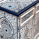 Moroccan Handmade Colorful Chest of Drawers JUMANA - Tall Narrow Dresser with Vibrant Design