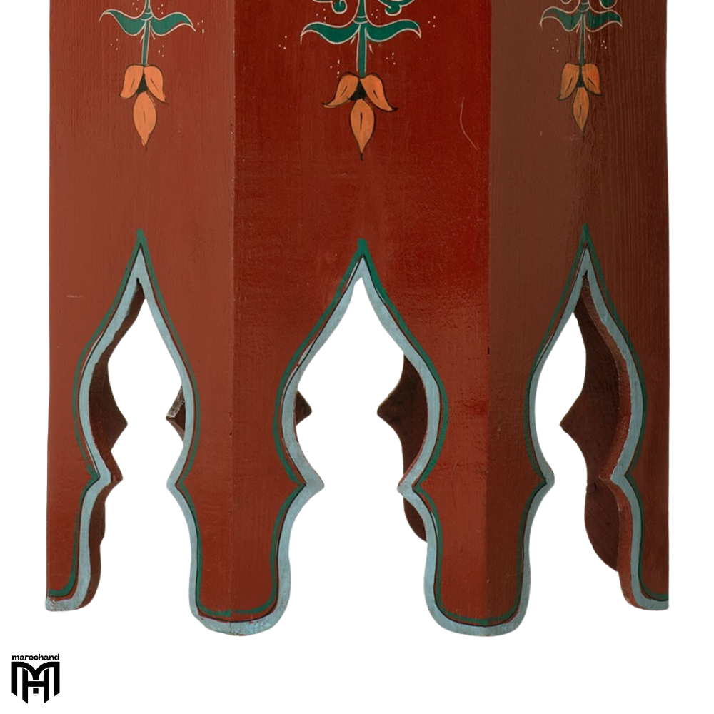 Moroccan Burgundy Octagonal High Table