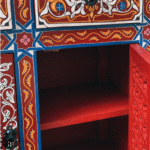 Moroccan Hand-Painted Chest of Drawers - Tall Narrow Dresser with Vintage Design