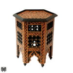 Moroccan Oriental Black KAHAL Side Table | Handcrafted Wood Coffee Table