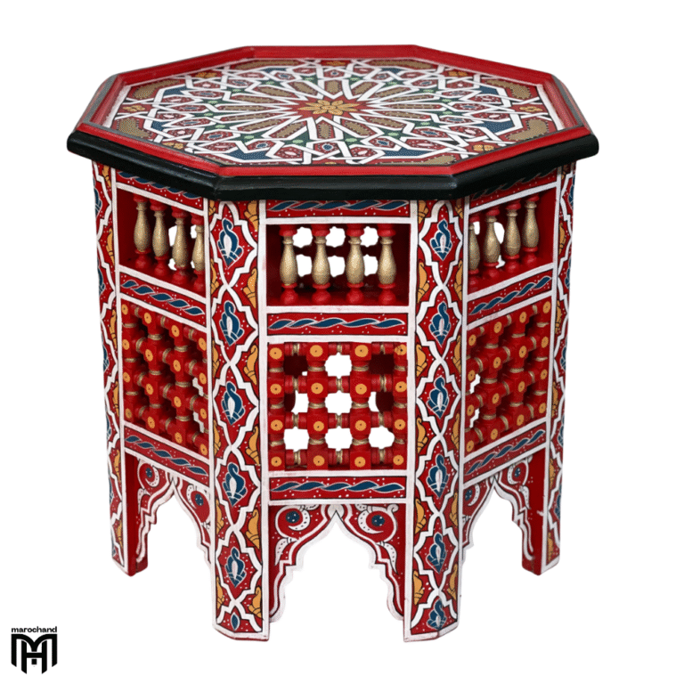 Moroccan Octagonal HALIMA Table | Handcrafted Wood Coffee & Tea Table