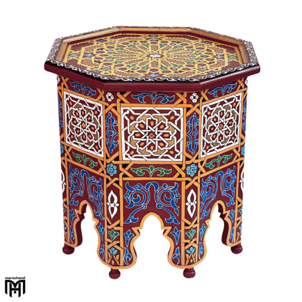 Moroccan Oriental AHLAM Tea Table | Hand-Painted Wood Coffee & Side Table
