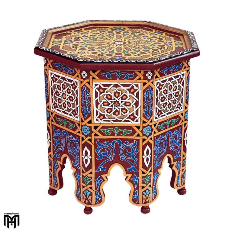 Moroccan Oriental AHLAM Tea Table | Hand-Painted Wood Coffee & Side Table