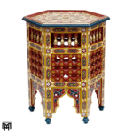 Moroccan Hand-Painted LUJA Side Table | Artisan Wood Coffee & Accent Table