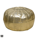 Moroccan RONDA Arabian Seat Cushion | Gold Leather Poufs