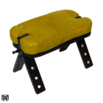 Moroccan RABATI Oriental Leather Stool | Yellow Leather Poufs Ottoman