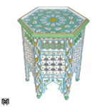 Moroccan Hand-Painted MINA Tea Table | Artisan Wood Coffee & Accent Table