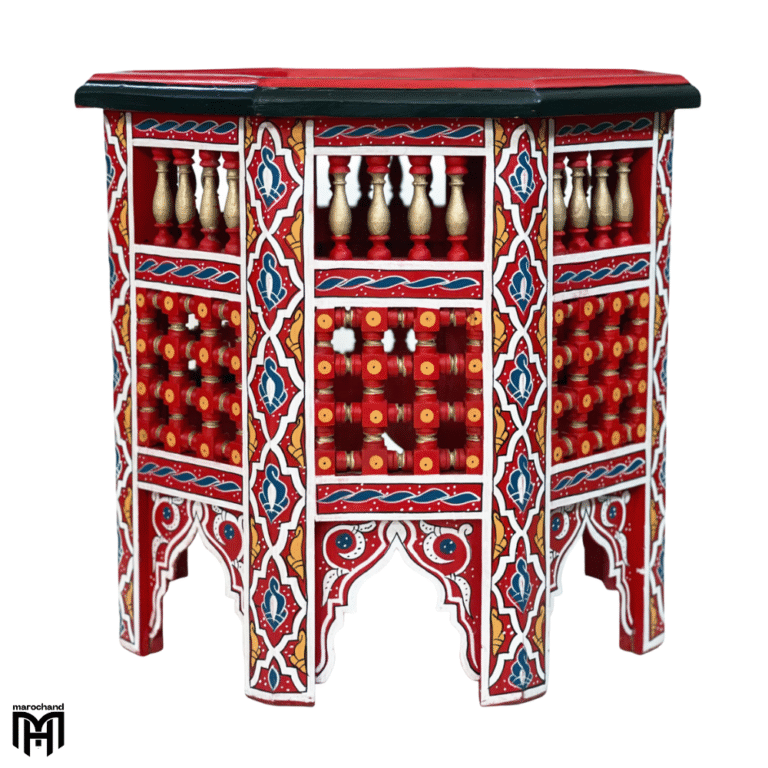 Moroccan Octagonal HALIMA Table | Handcrafted Wood Coffee & Tea Table