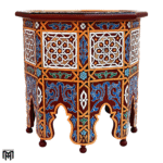 Moroccan Oriental AHLAM Tea Table | Hand-Painted Wood Coffee & Side Table