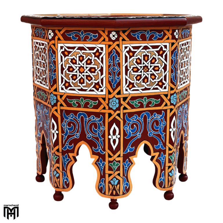 Moroccan Oriental AHLAM Tea Table | Hand-Painted Wood Coffee & Side Table