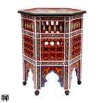 Moroccan Hand-Painted NIHAL Side Table | Artisan Wood Coffee & Accent Table