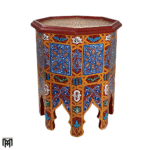 Moroccan BAHJA Colorful Tea Table | Arabic Hand-Painted Wood Coffee Table