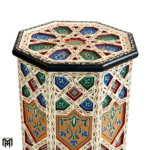 Moroccan ALIYA Colorful Side Table | Hand-Painted Wood Coffee & Tea Table