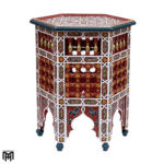 Moroccan Oriental Hand-Painted ROYA Tea Table | Artisan Wood Coffee & Accent Table