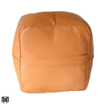 Moroccan CARRE Leather Seat Cushion | Brown Square Pouf Ottoman