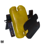 Moroccan RABATI Oriental Leather Stool | Yellow Leather Poufs Ottoman