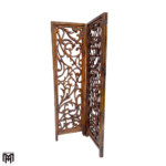 Moroccan Flora Design Wooden Screen | Handcrafted Folding Room Divider Panel