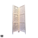 Moroccan Flower Style Wooden Room Divider | Handmade Folding Partition Screen