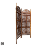 Moroccan Mid Century Wooden Room Divider | Handmade Folding Partition Screen