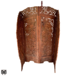 Moroccan Spanish Flora Design Teakwood Screen | Standing Folding Room Divider Panel